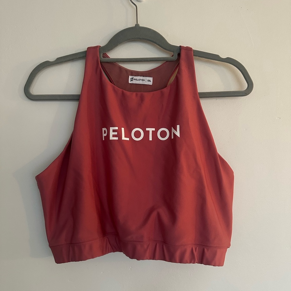 Peloton Women’s High Neck Crop Tank Top‎ Sports Bra XXL EUC - Picture 2 of 5